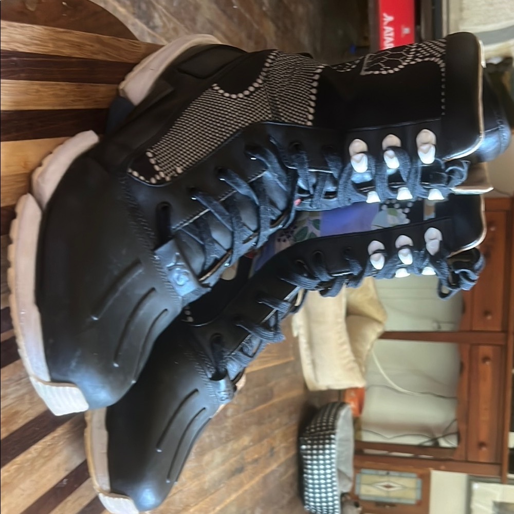 Yohji Yamamoto Black and White High-Top Sneakers